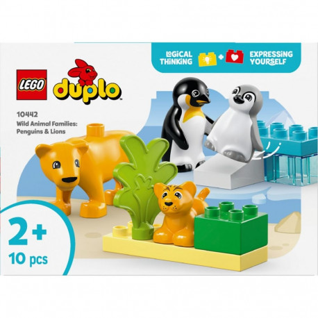 Klocki duplo 10442 rodziny dzikich zwierząt: pingwiny i lwy