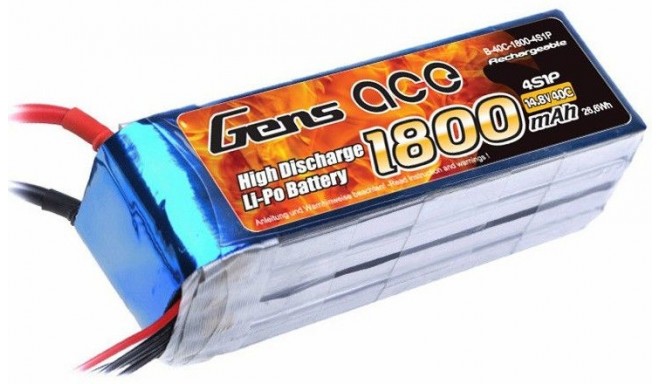 TATTU Gens Ace battery 1800mAh 14.8V 40C