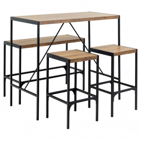 Baarilaua komplekt BAHAMAS 120x60x105 cm, looduslik tamm