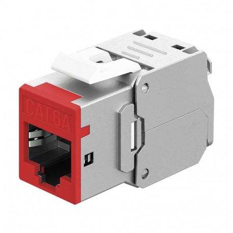 Goobay Keystone moodul RJ45 CAT 6A, STP, Slim punane