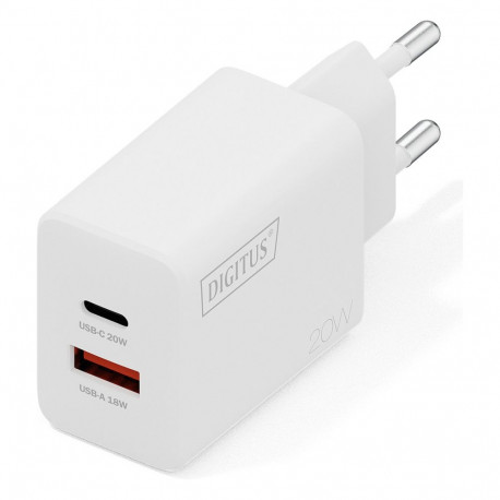 DIGITUS USB-laadija 20W, 1x USB-C, 1x USB-A