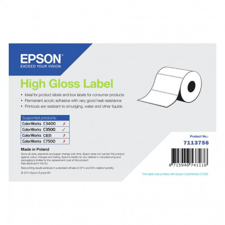 Epson kõrgläikega etiketid 76x51mm, 610 tk, stantsitud