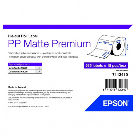 "EPSON PP Matte Label 102x51mm 535 Etiketten, Die-Cut"