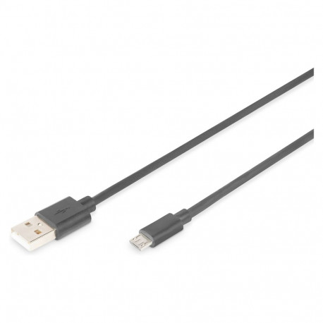 "DIGITUS USB 2.0 Anschlusskabel Typ A -mikro B St/St 3.0m, sw"