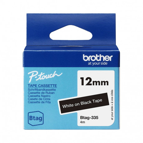 "Schriftband Brother 12mmx4m weiß/schwarz BTAG-335"