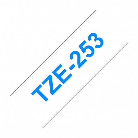 "Schriftbandkassette Brother 24mm weiß/blau TZE253"