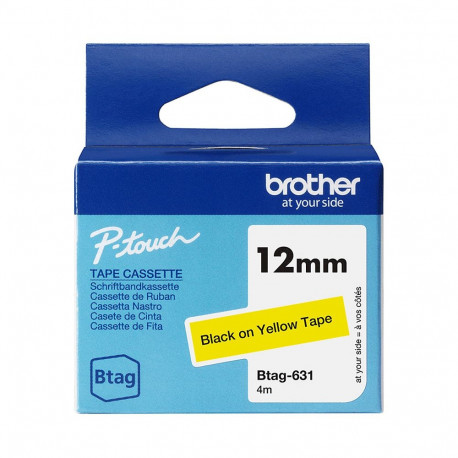 "Brother Schriftband Btag-631 (12mm, schwarz auf gelb, nicht laminiert)"