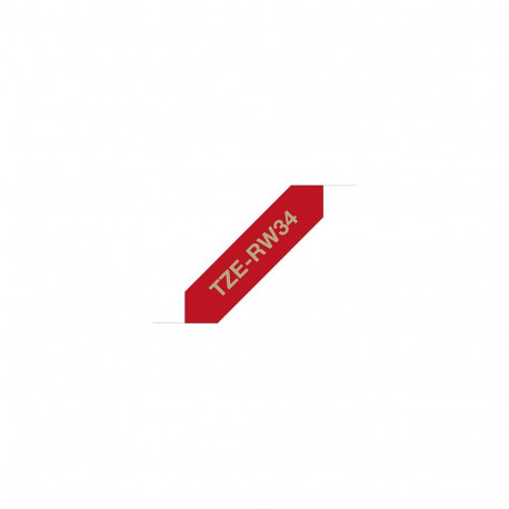 "Brother TZe-RW34 P-touch textiles Schriftband gold auf weinrot 12mm x 4m"