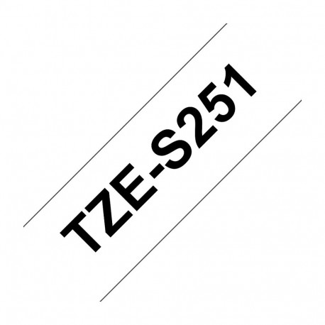 Brother TZe-S251 tugevalt kleepuv lamineeritud etiketilint 24mm x 8m must valgel