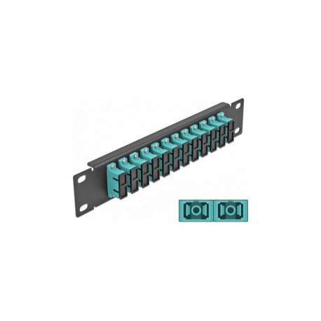 "Delock 10? LWL Patchpanel 12 Port SC Duplex aqua 1 HE schwarz"
