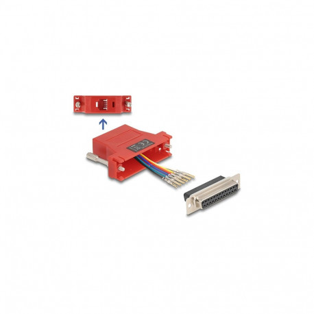 "D-Sub 25 Pin Buchse zu RJ12 Buchse Montagesatz rot"