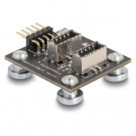 Delock USB 2.0 adapter pin-päiselt 2 x sisemisele USB Type-E Key A pesale, nurgaga, magnetiline, USB