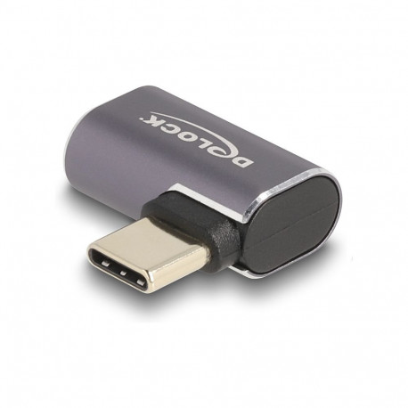 USB-adapter 40Gbps USB Type-C™ PD 3.0 100W pistiku-pesaga, vasakule/paremale nurga all, 8K 60Hz, met