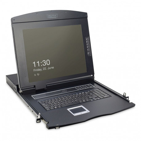 "Digitus 17"" LCD KVM-Konsole, 8-Port VGA, US-Tastatur"