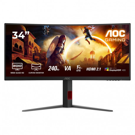 AOC CU34G4Z 86.36cm 34-tolline 3440x1440 1ms 2xHDMI DP USB must/punane