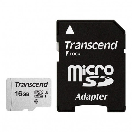 Transcend 16GB microSDHC USD300S-A mälukaart koos adapteriga