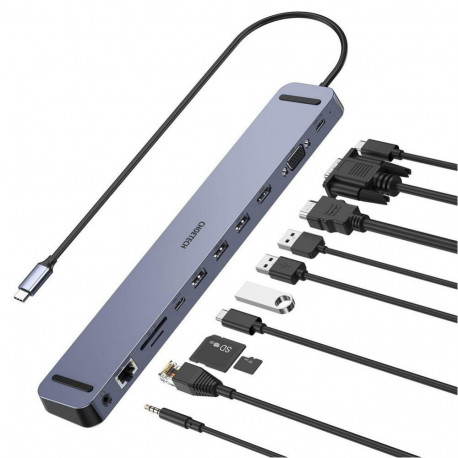 Choetech Choetech docking station multifunctional adapter HUB USB Typ C 11in1 100W PD gray (HUB-M20)