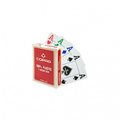 Playing Cards - Copag 4 Colour Jumbo Index 52 Cards + 2 Jokers 63.5x88.9mm Red