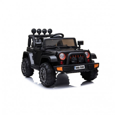 Jeep elektriauto BRD-7588 4x4 LED-tuled MP3 kaugjuhtimispult, must