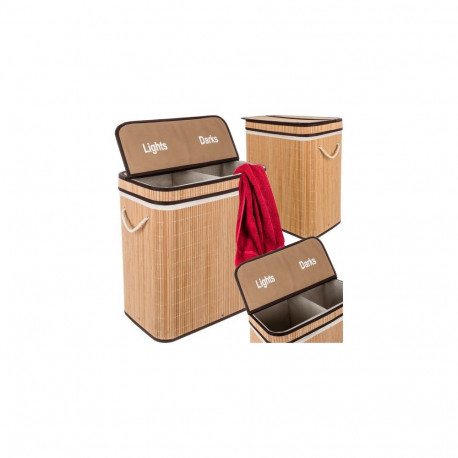 Bambusest kaheosaline pesukorv Ruhhy 24269