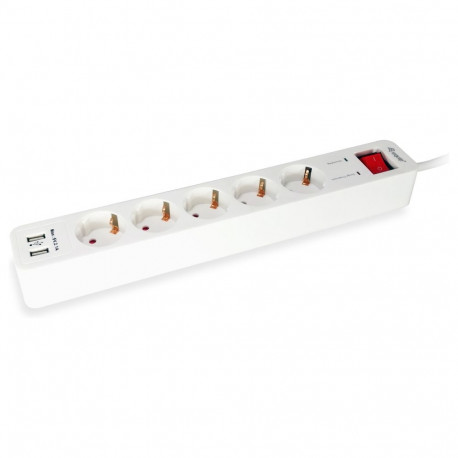 Equip 5 pesaga Schuko pikendusjuhe 1.5m, 2xUSB, kaitsega