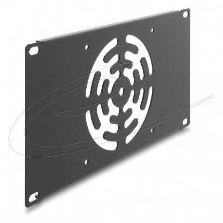10" 3U räkipaneel 120 x 120 mm ventilaatorile, tumehall