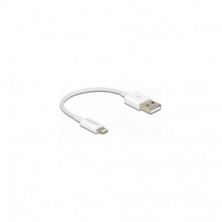 Delock USB 2.0 > Lightning (ST-ST) 0,15m valge laadimiskaabel