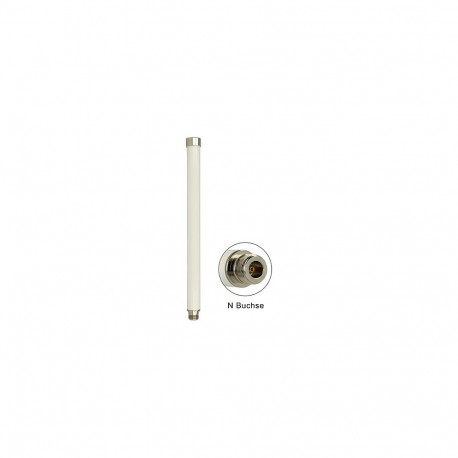"DELOCK WLAN 802.11 ac/a/h/b/g/n Antenne N Buchse 6 - 8 dBi 28cm omnidirektional starr outdoor weiss