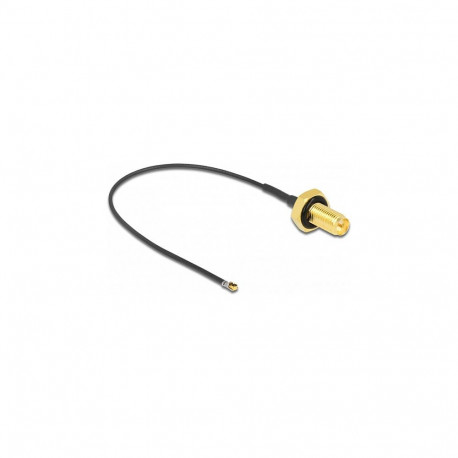 "Antennenkabel RP-SMA Buchse zum Einbau zu I-PEX Inc., MHF® 4L LK Stecker 1.37, 10 cm Gewindelänge 1