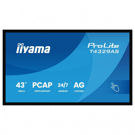 "IIYAMA DS T4329AS 108cm PCAP TOUCH 43''/3840x2160/2xHDMI/USB/USB-C 24/7"
