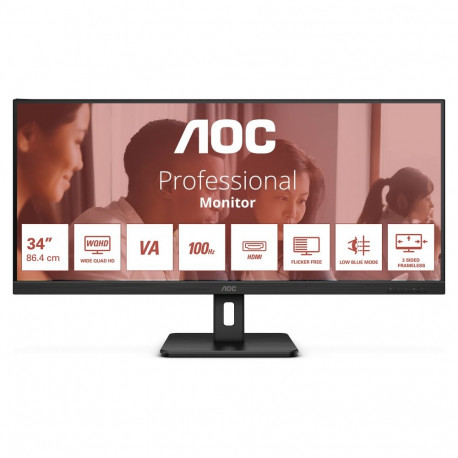 86,4cm/34" (3440x1440) AOC U34E2M Wide Quad HD 100Hz DP 2xHDMI 4 ms must
