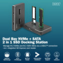 Digitus Dual M.2 NVM SSD Docking Station (black, USB-C, M2 SSD, SD-E)