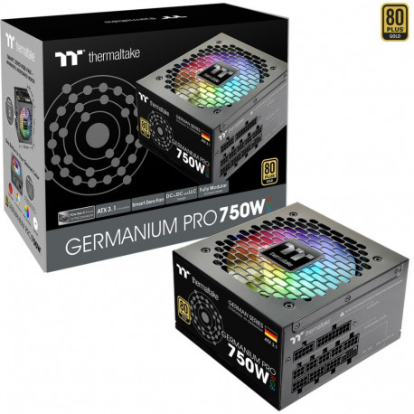 Germanium toiteplokk Pro RGB 750W 1x 12-Pin High Power GPU 4x PCIe kaablihaldus, must