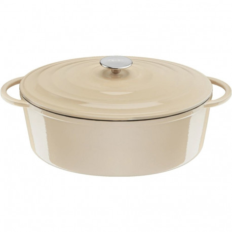 Lov ovaalne malmpott Ø34cm kaanega 7,2L, beež