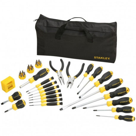 Schraubendreher-Set, 39-teilig (schwarz/gelb, mit Tasche)