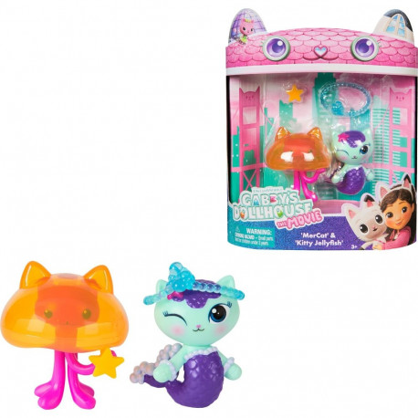 Spinmaster Gabby's Dollhouse: The Movie - Merkkatze & Kitty Jellyfish Figure Set