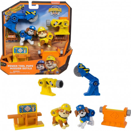 Rubble & Crew mängukomplekt Power Tool Pups 2 koerafiguuriga Rubble ja Wheeler