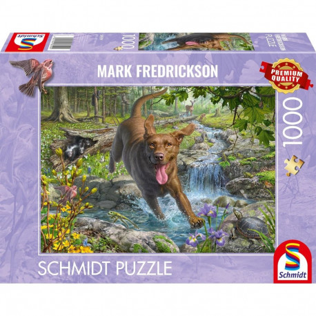 Schmidt Spiele Mark Fredrickson: Dog Love - Spring Walk with Labrador Retriever (1000 pieces)