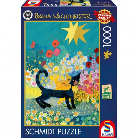 Schmidt Spiele Rosina Wachtmeister: Cat in a sea of ??flowers (1000 pieces)