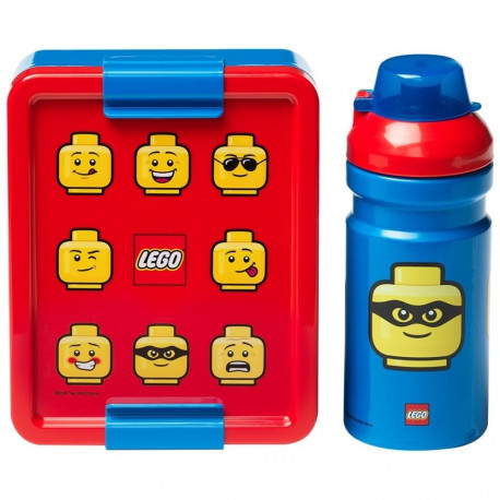 LEGO lõunasöögikomplekt ikooniline klassikaline 2-osaline koos joogipudeliga, sinine ja punane