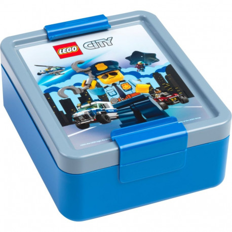 Room Copenhagen LEGO Lunch Box City (blue/silver)