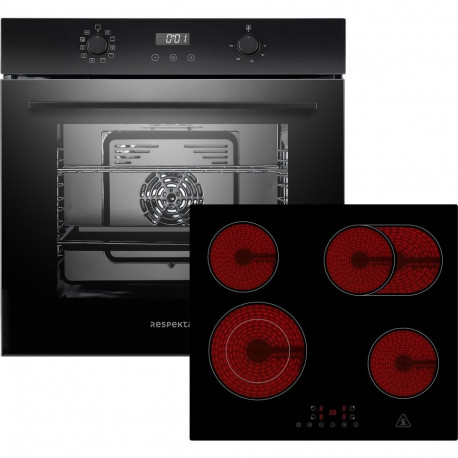 Respekta ASET7005500 Built-in Oven and Hob Set Black