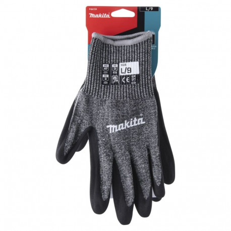 Makita work gloves P-84729, size. L (9), cut resistance F/7 (black/gray, 1 pair)