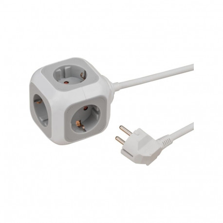 Brennenstuhl ALEA-Power 4-way socket cube (light grey/white, 1.4 meters)