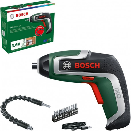 Akkuschrauber IXO 7 Flexi-Set 3,6Volt (grün/schwarz, Li-Ionen Akku 2,0Ah, flexible Verlängerung 30cm