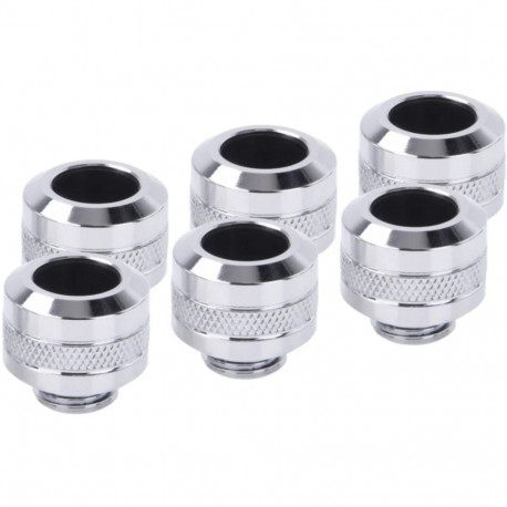 Alphacool Eiszapfen PRO 13mm HardTube Fitting G1/4 - Chrome (chrome, set of 6)