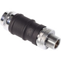 Alphacool ES quick release BLH1A PushIn set IG-IG with bulkhead screw connection (black (matt)/chrom
