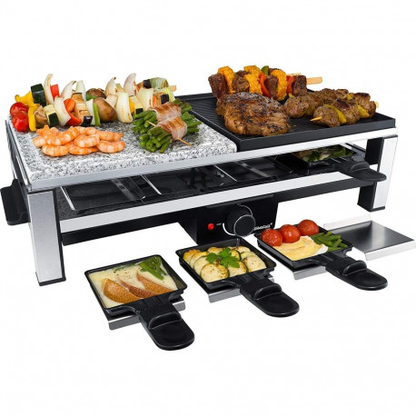 Raclettegrill RC 108, roostevaba teras/must