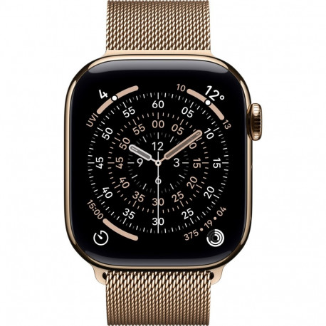 Apple Watch Series 11, Smartwatch Titan Gold, titanium case, 42 mm, Milanese bracelet gold S/M, Cell