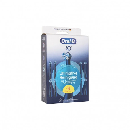 Braun Oral-B iO Ultimate Clean 8-pack, Black Brush Heads, Superior Plaque Removal